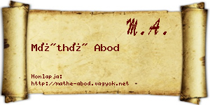 Máthé Abod névjegykártya